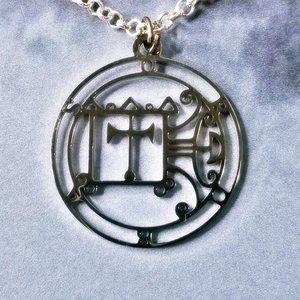 Orobas Goetic Goetia Sigil Silver Necklace